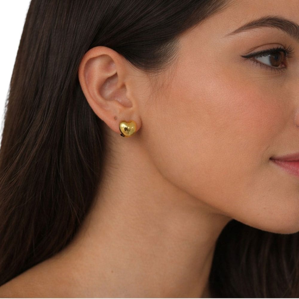 Brinco Feminino Coração Banhado a Ouro Semi Jóia Juliana Prado 3324370