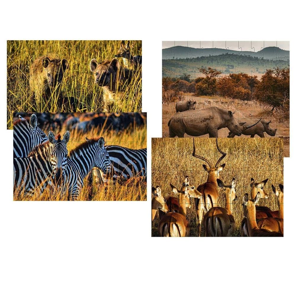 Kit 4 Atividades Para Mente Animais Savana Africana 40 Peças