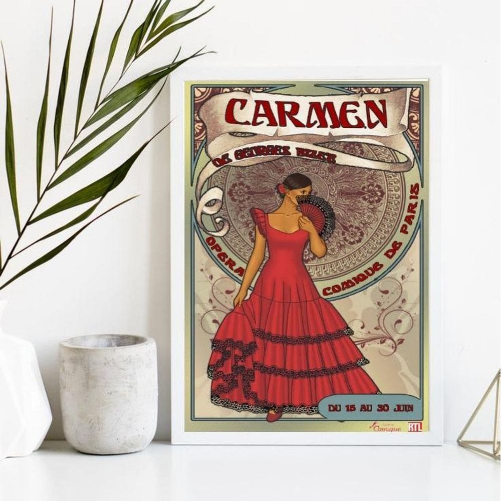 Quadro Decorativo Cigana Carmem Poster 33x24cm - Com Vidro