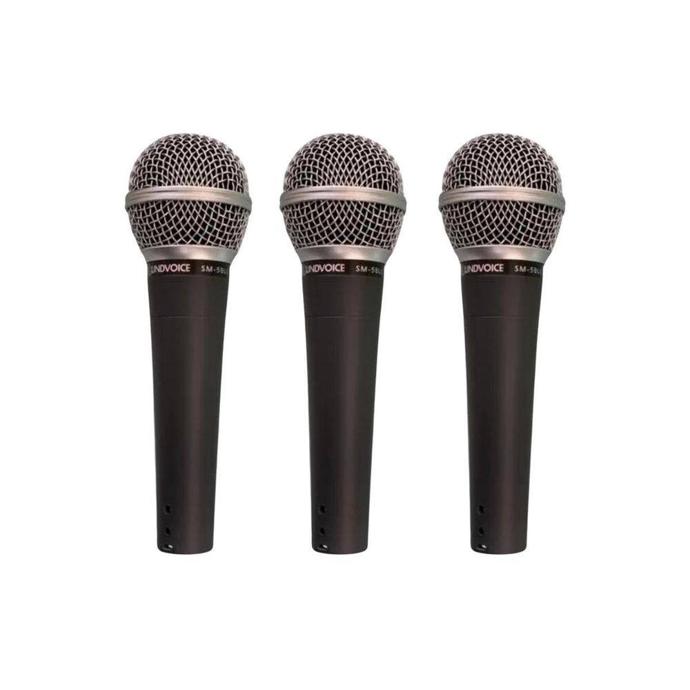 Kit 3 Microfone Dinâmico Soundvoice Sm-58Lc