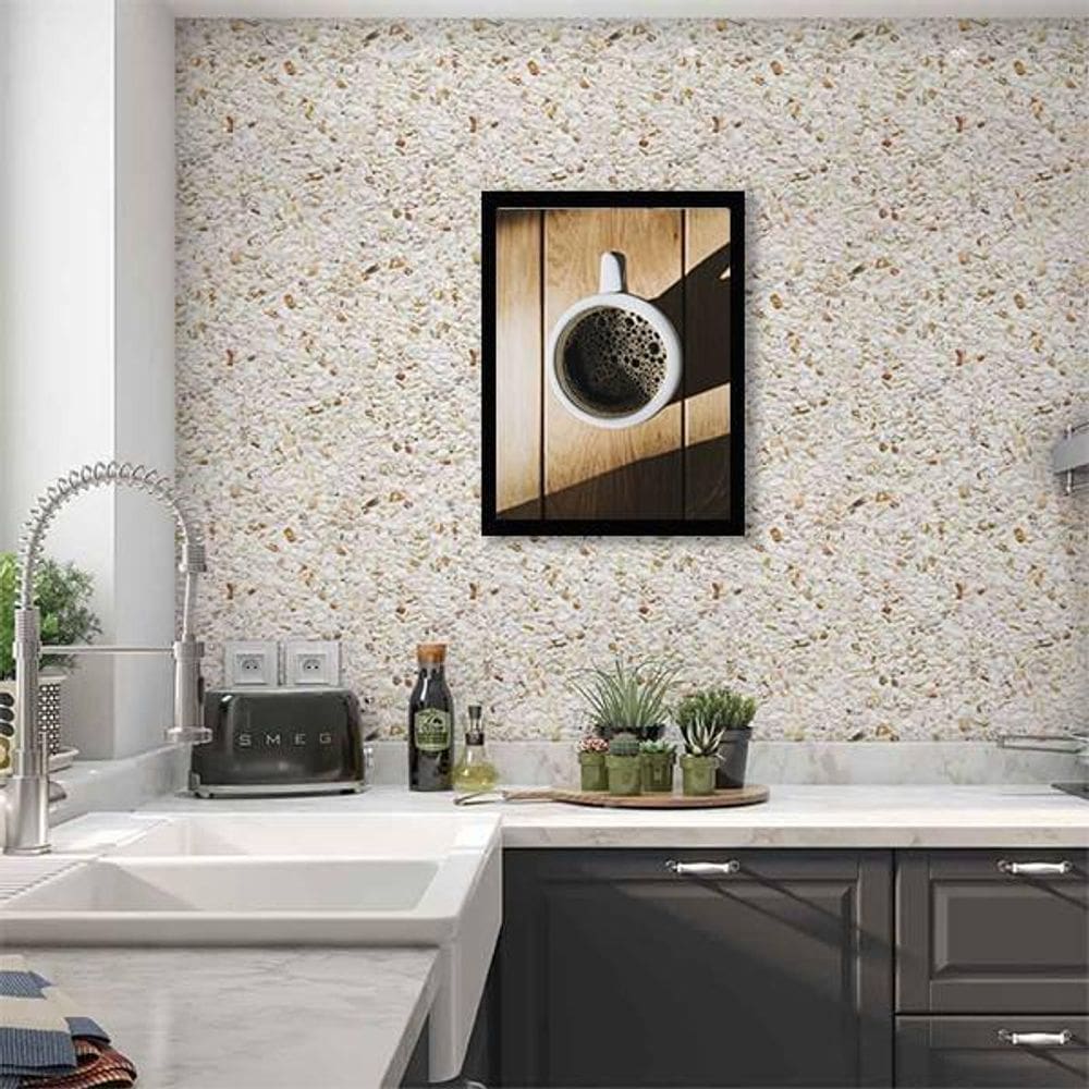 Quadro Decorativo Fotografia Caneca De Café 45X34Cm