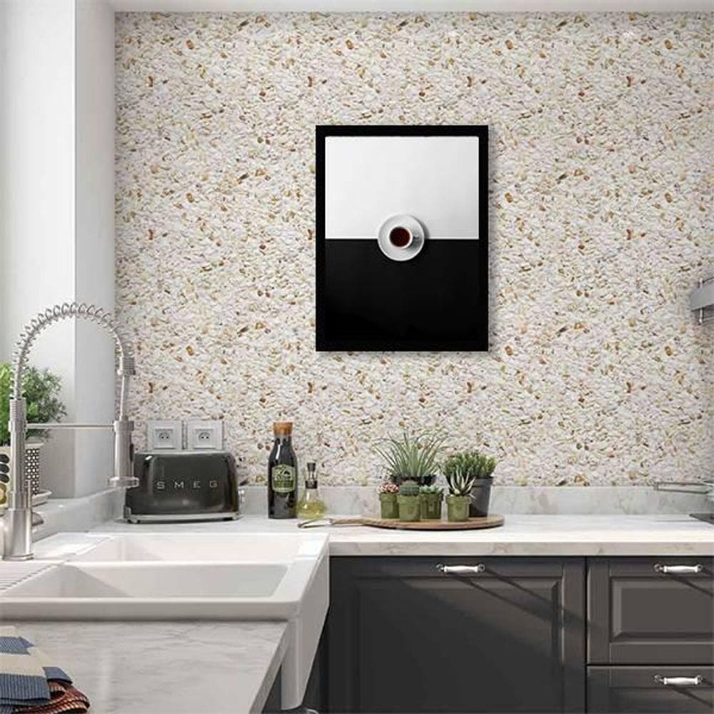 Quadro Decorativo Fotografia Xícara De Café Preto E Branco