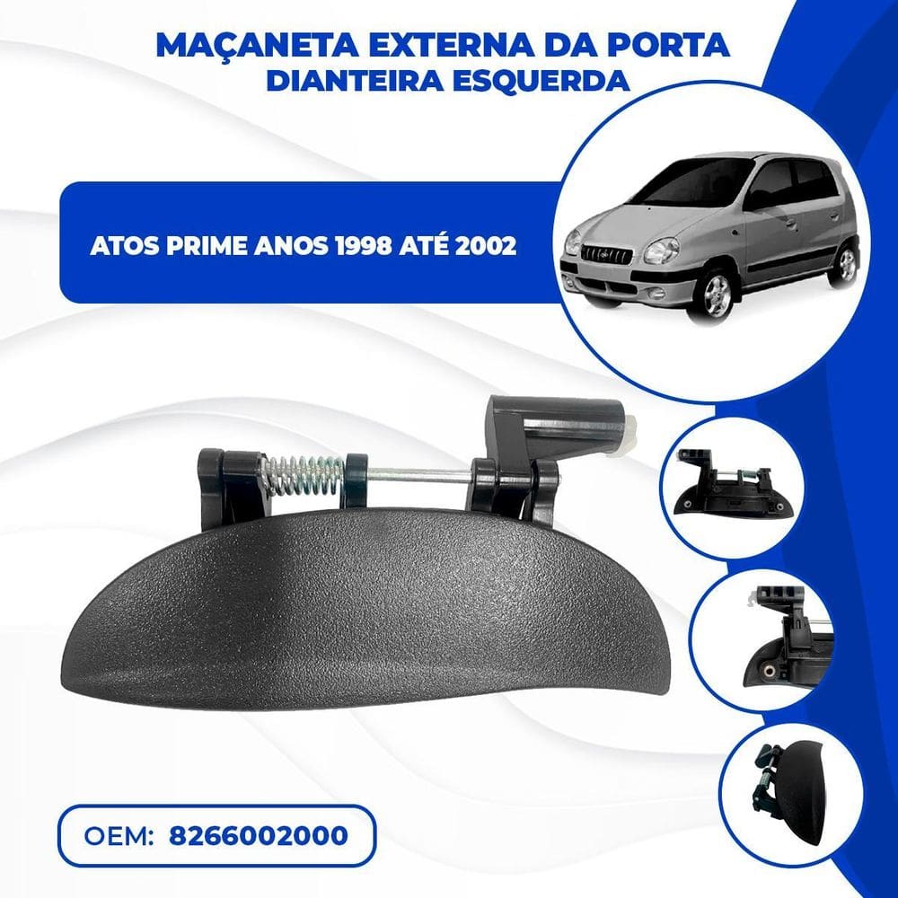 Maçaneta Externa Porta Dianteira Esquerda Atos Prime 98 Á 02