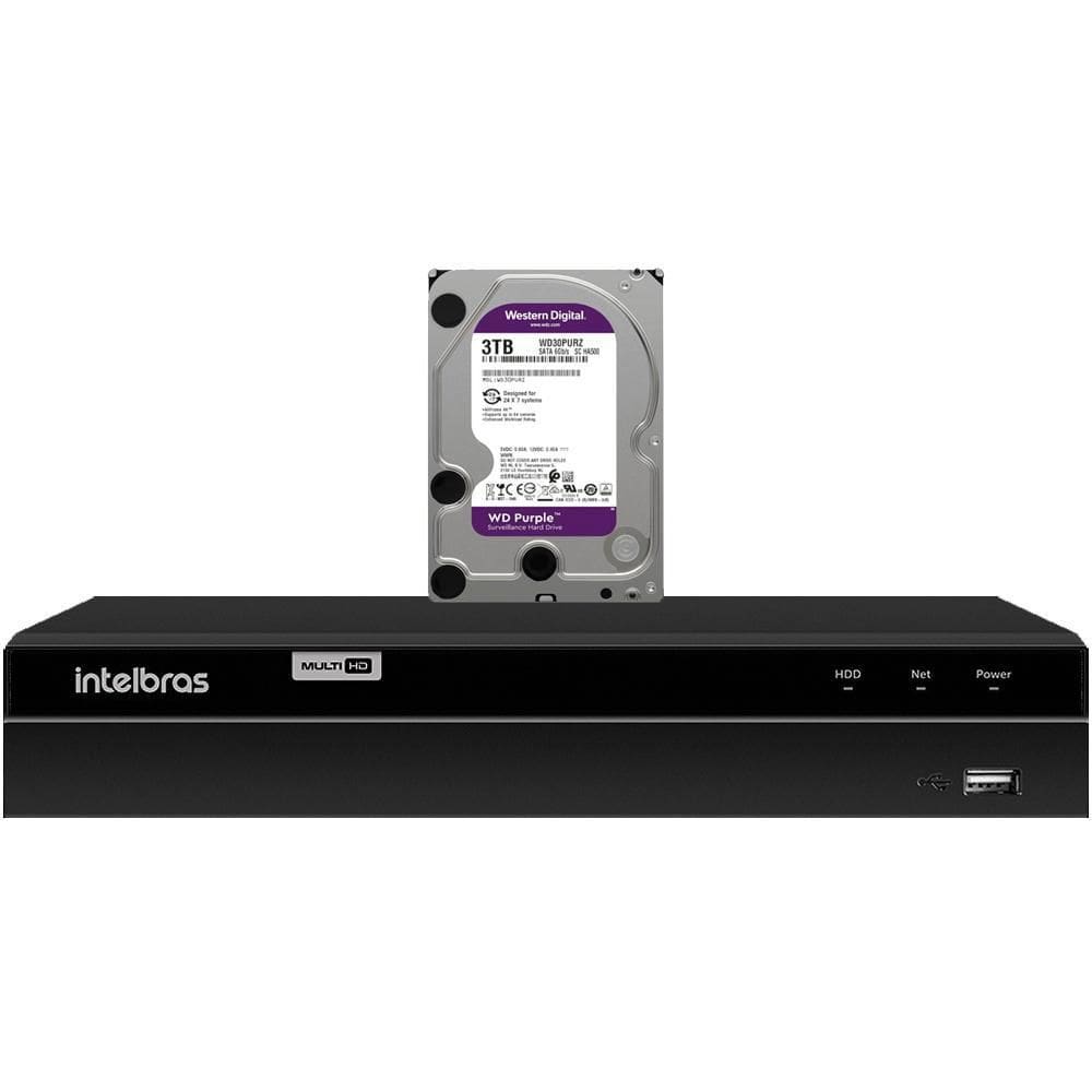 Dvr Intelbras Mhdx 1208, 8 Canais, Gravador Digital, Hd 3Tb