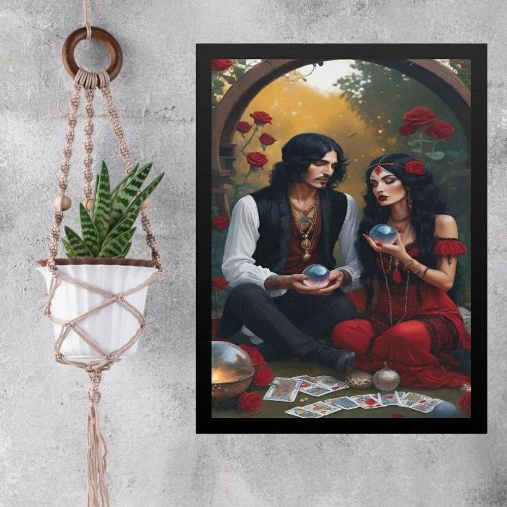 Quadro Decorativo Casal Ciganos Videntes 33X24Cm