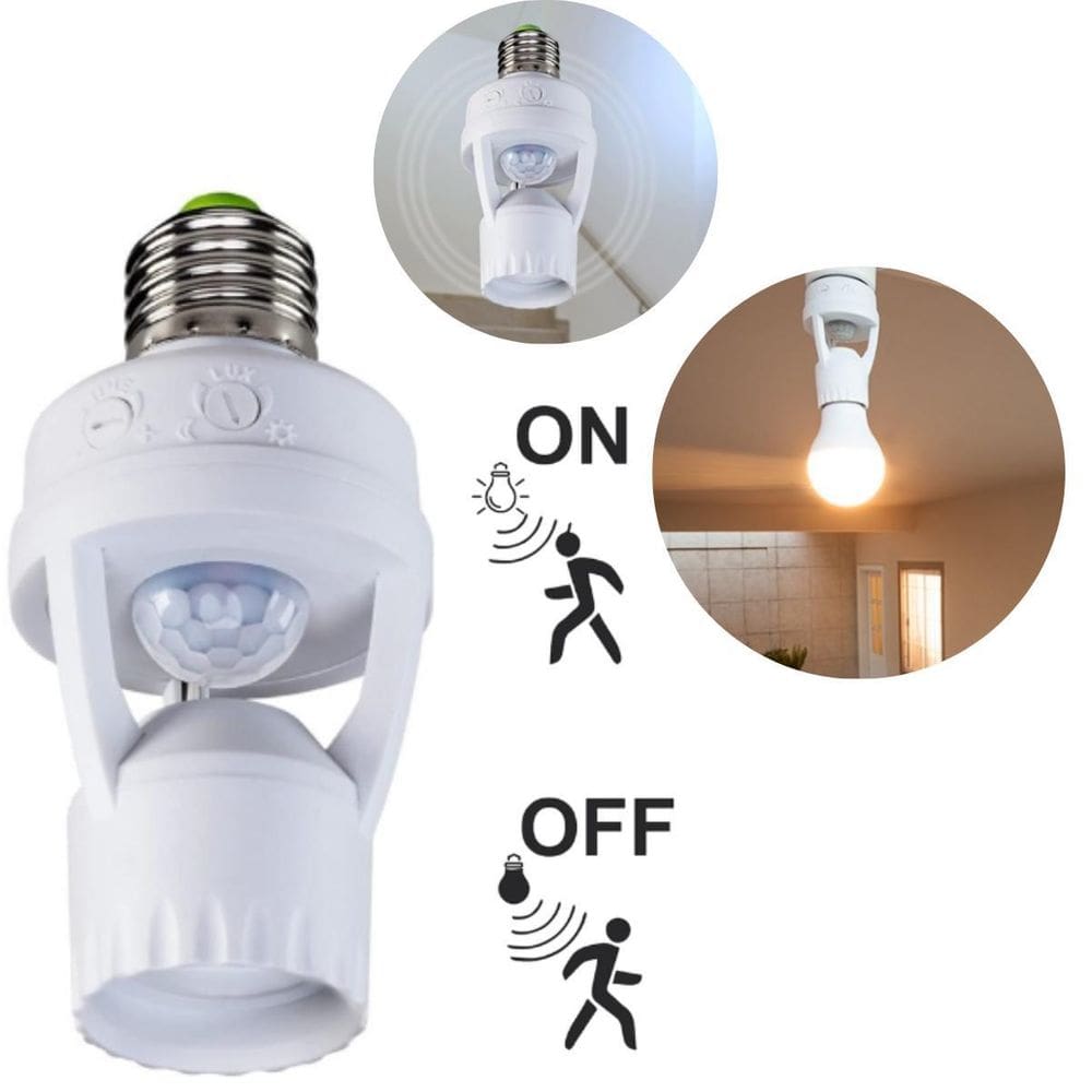 Sensor Luz Automática Com Suporte Para Lâmpada