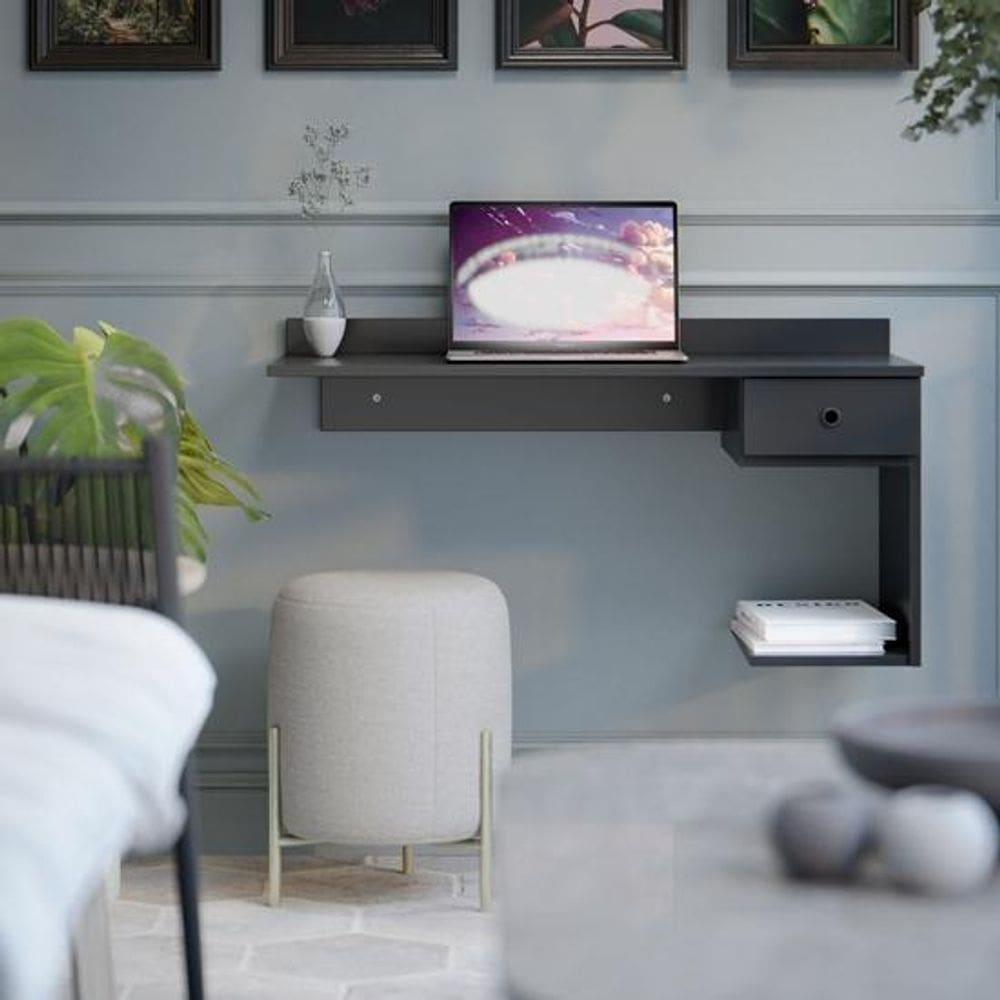 Escrivaninha Suspensa Gaveta Luxo Elen Cores Comprar Moveis