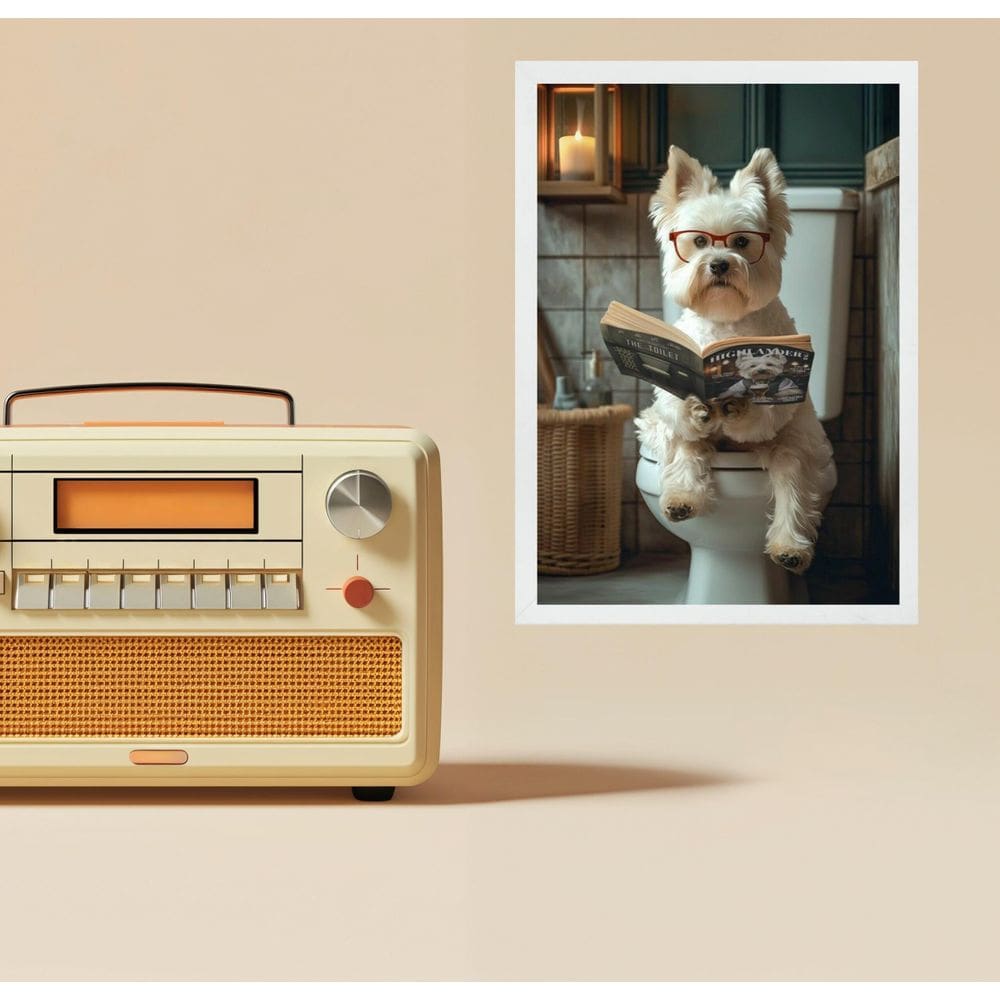 Quadro Decorativo Banheiro - West Highland 33X24Cm