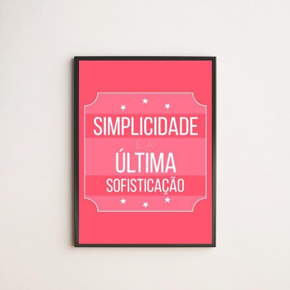 Quadro Decorativo Simplicidade Sofisticação 24X18Cm