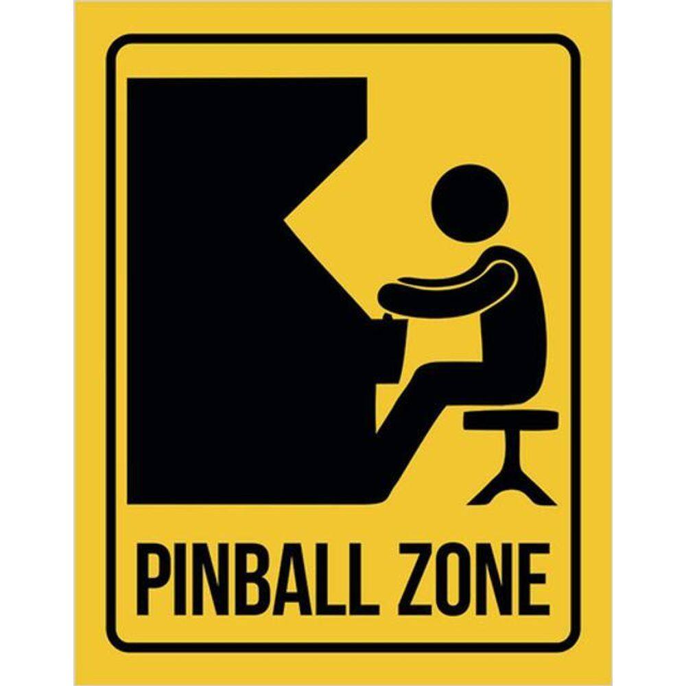 Kit 3 Placas Decorativa Zona Pinball Zone 36X46