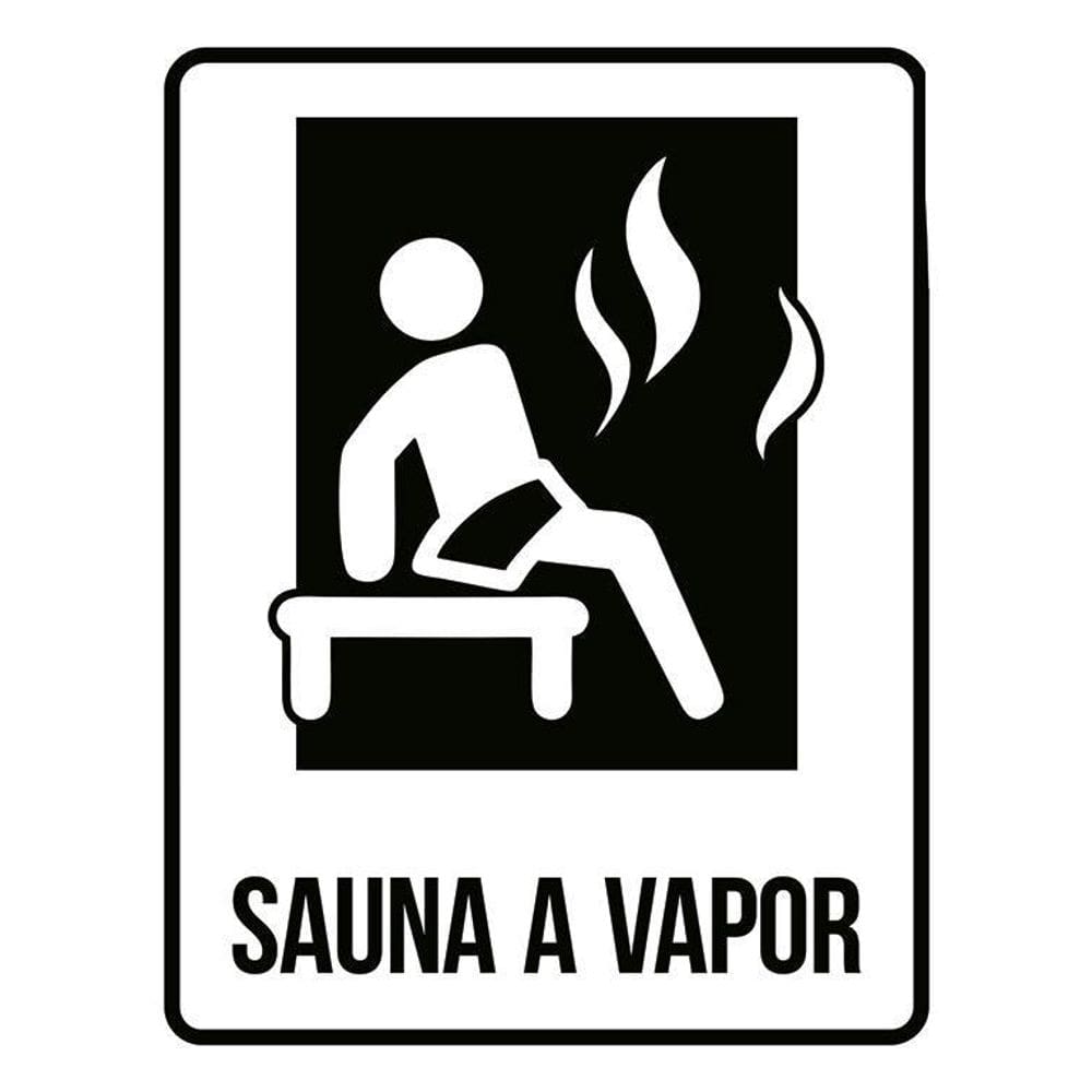 Placa Condomínio Ambiente Sauna À Vapor 36X46