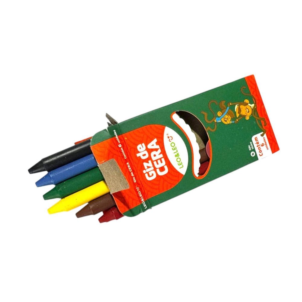 Kit 12 Caixas De Giz De Cera Escolar 6 Cores Com 72 Un Total