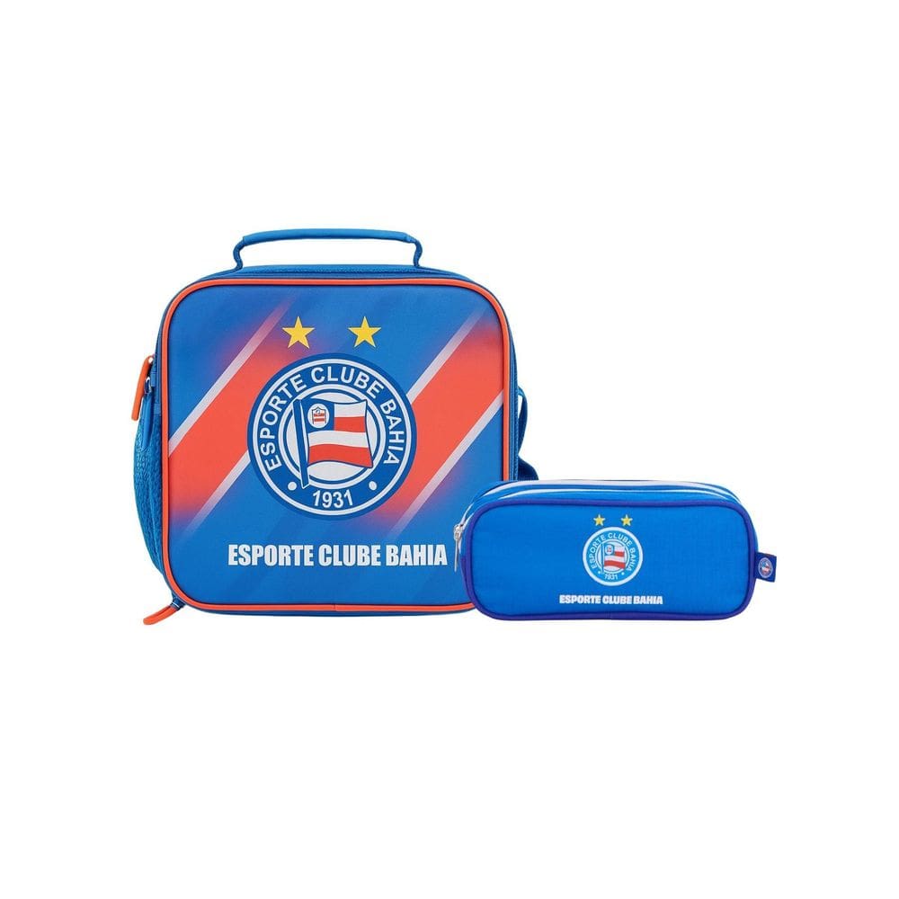 Kit Escolar Futebol Time Bahia Lancheira Térmica + Estojo