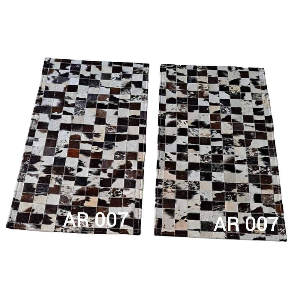 Tapete De Couro Beira Cama Preto E Branco Par 0,50 X 1,00 M