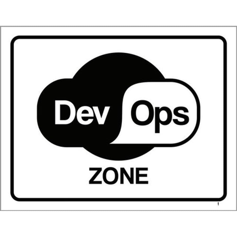 Kit 10 Placas Sinalização - Devops Zone 36X46