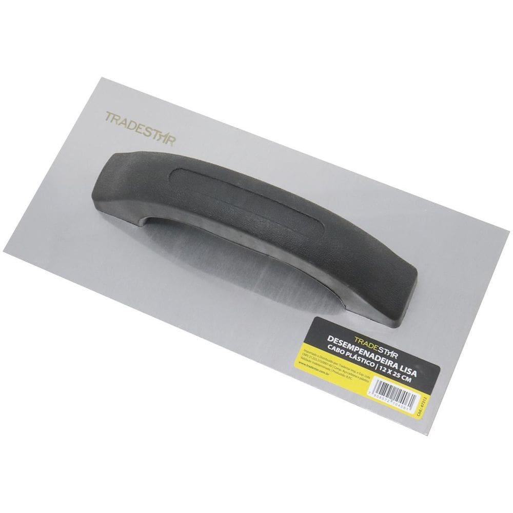 Desempenadeira De Aço 25X12Mm Lisa Cabo Plástico Tradestar