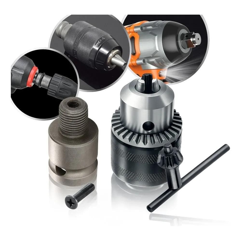 Kit Mandril Chave 1/2 Rosca 1,5-13Mm + Adaptador De Impacto