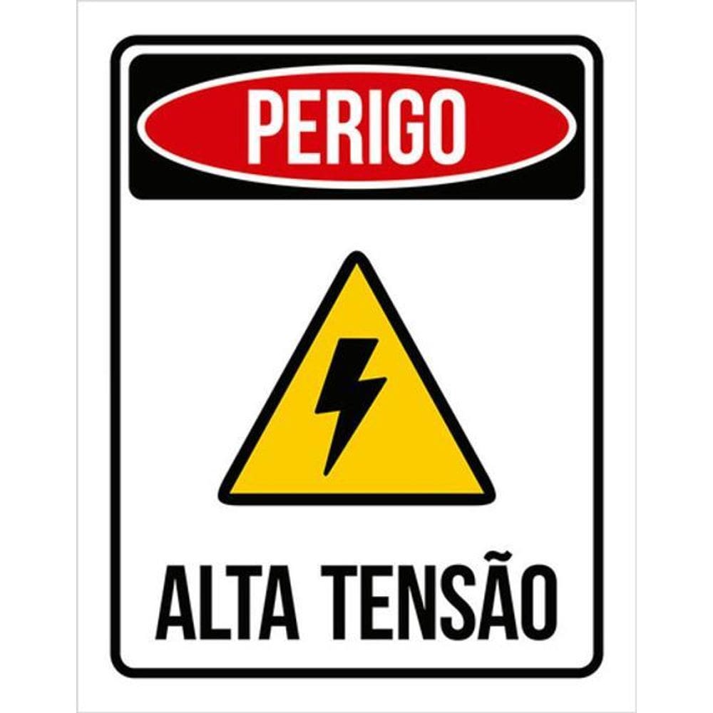 Kit 5 Placas Perigo Alta Tensão 36X46
