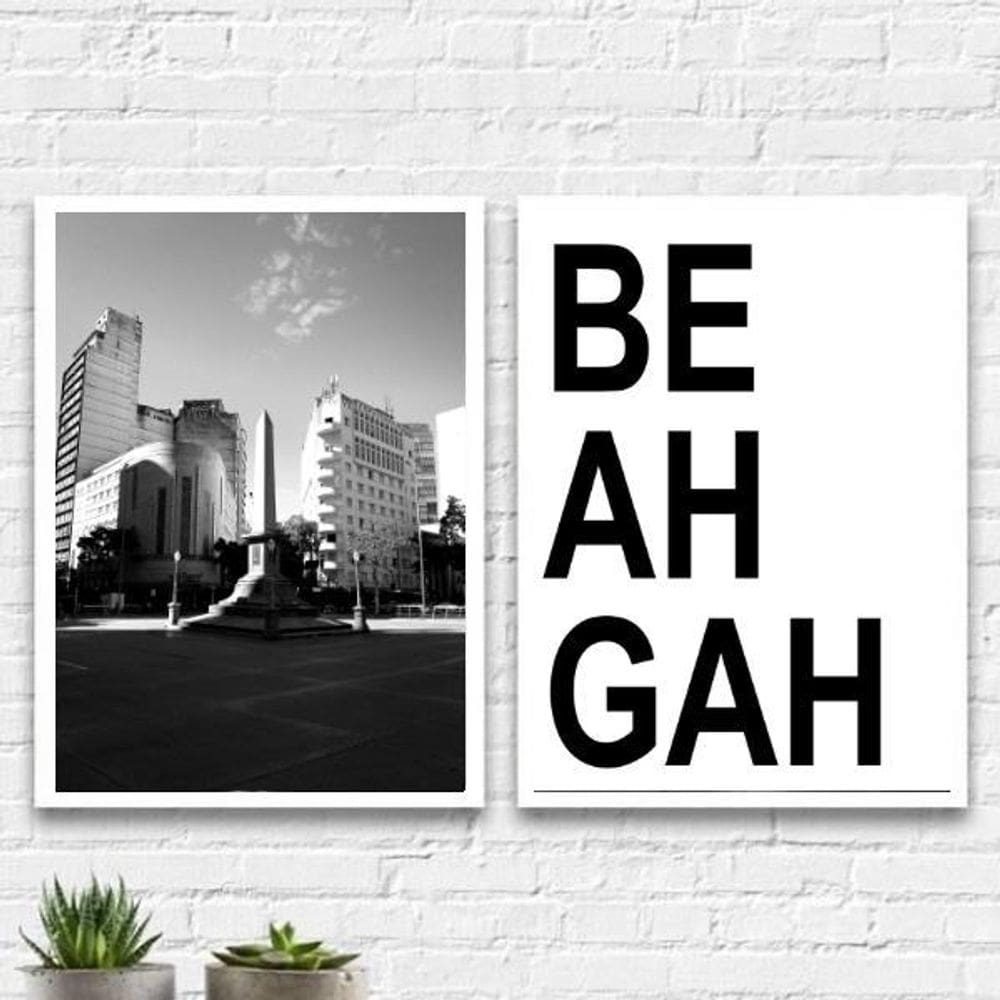 Kit 2 Quadros Belo Horizonte Beagá 33X24Cm