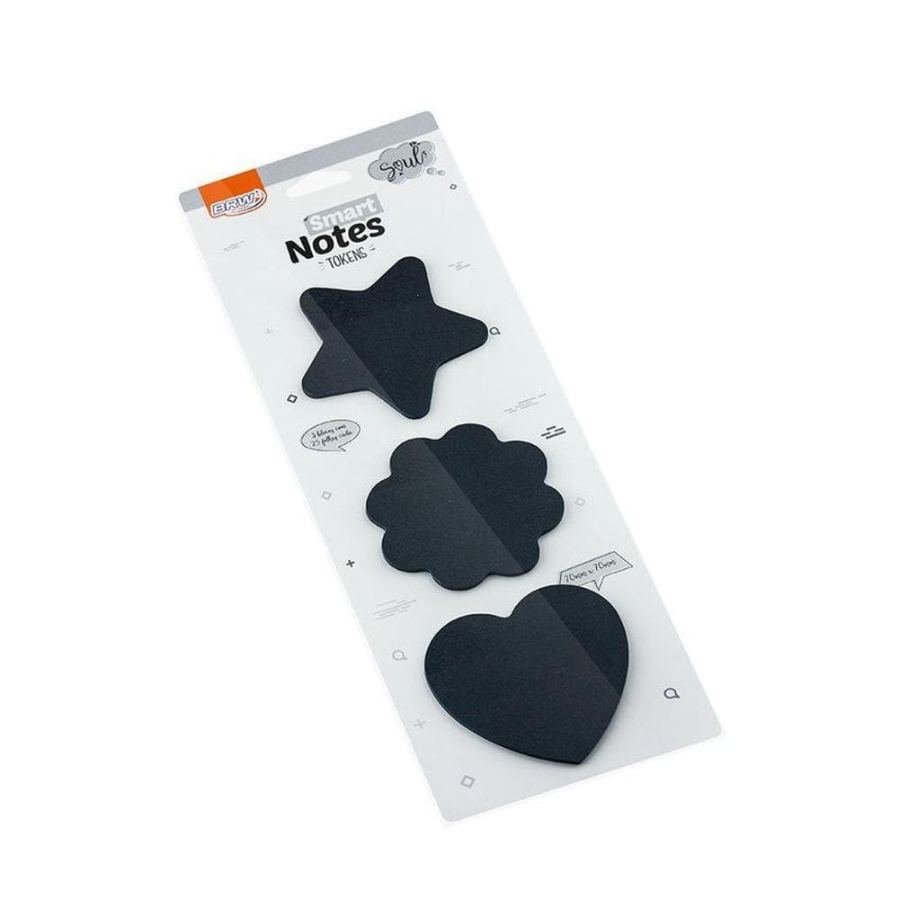 Bloco Notes 70X70Mm Estrela Flor Coração Preto 75 Folhas Brw