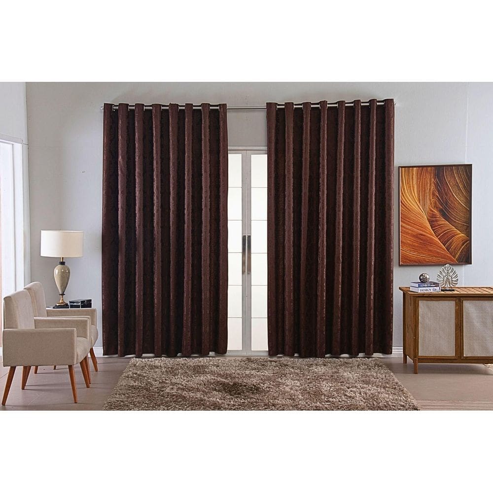 Cortina Jacquard Luxo Em Tecido Semi Blackout Sala 6,00X2,80