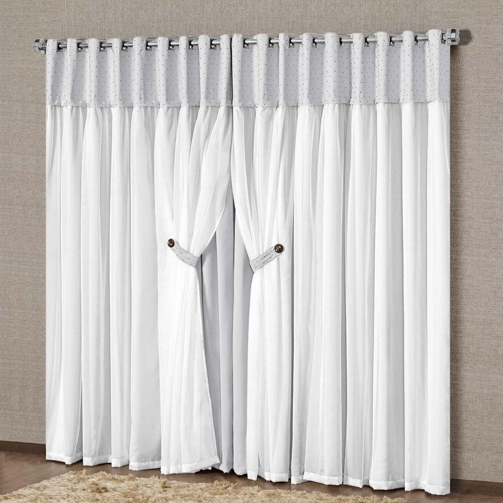 Cortina Dubai Blackout  3M X 2,50M Branco Gelo