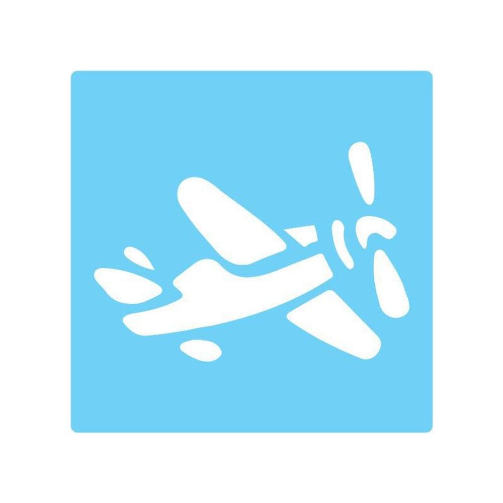 Stencil De Parede Tamako Avião - 55 X 55Cm - Ref 358