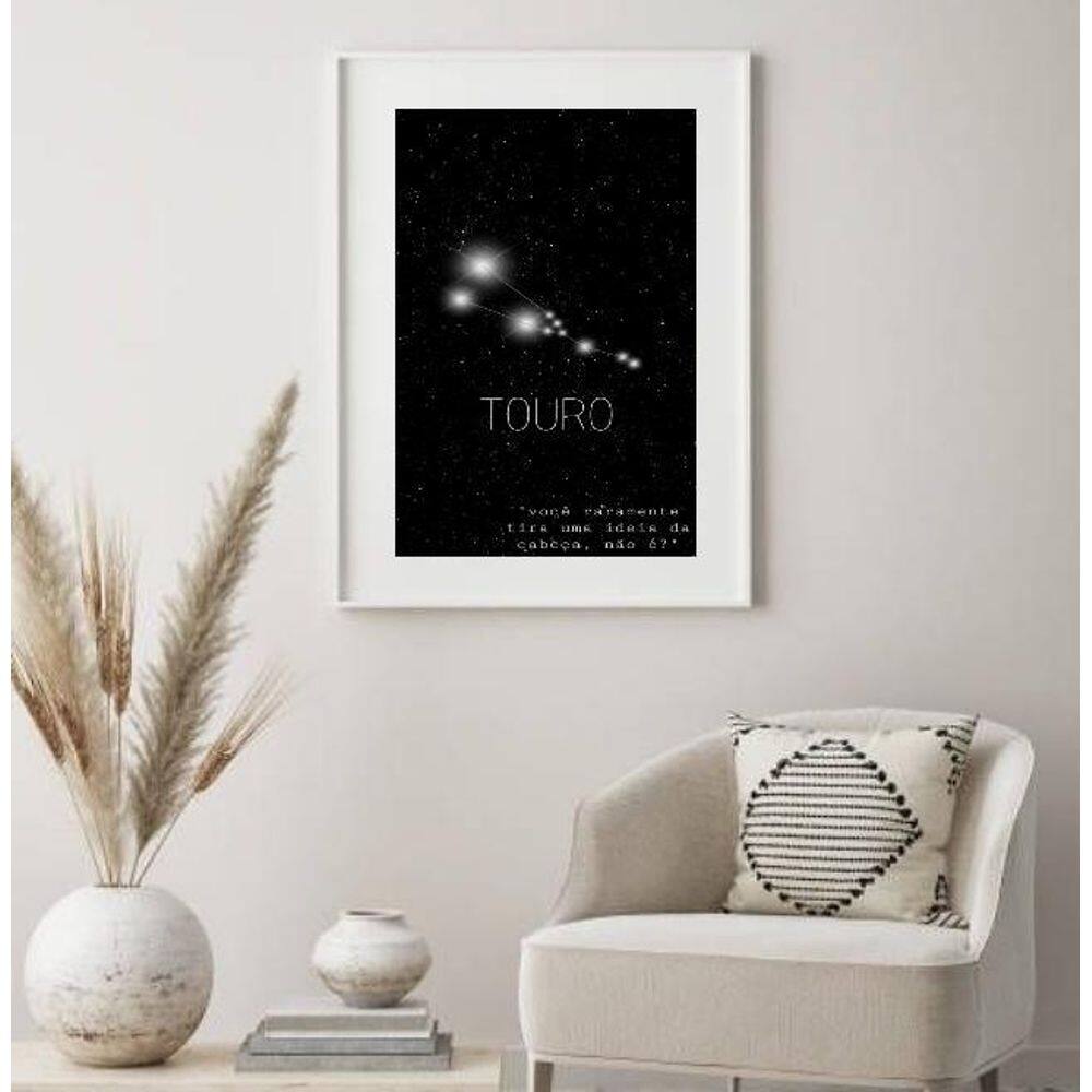 Quadro Decorativo Constelação Signo Touro - 60X48Cm