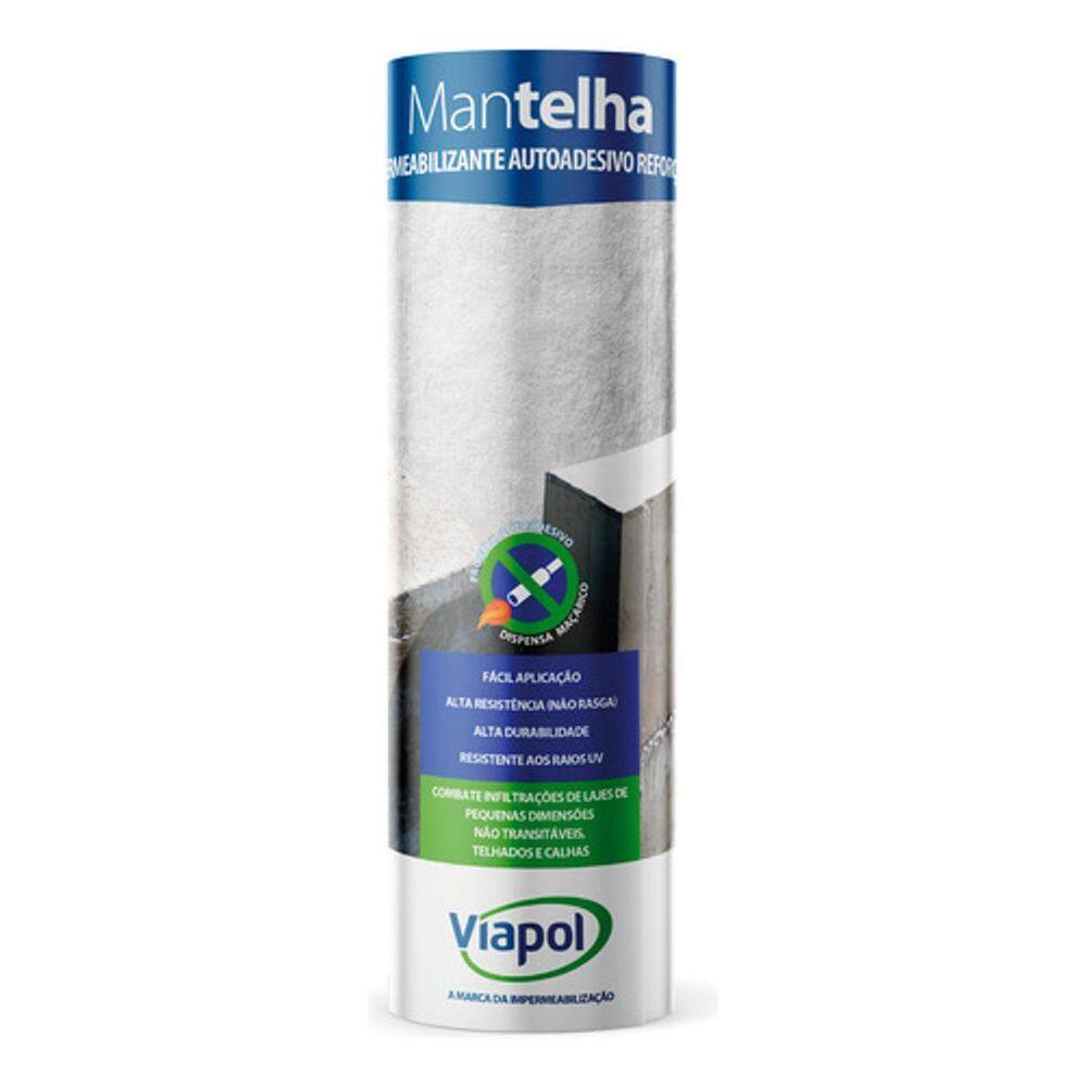 Fita Asfaltica Aluminio 1Mm 48Cmx10M Viapol Mantelha