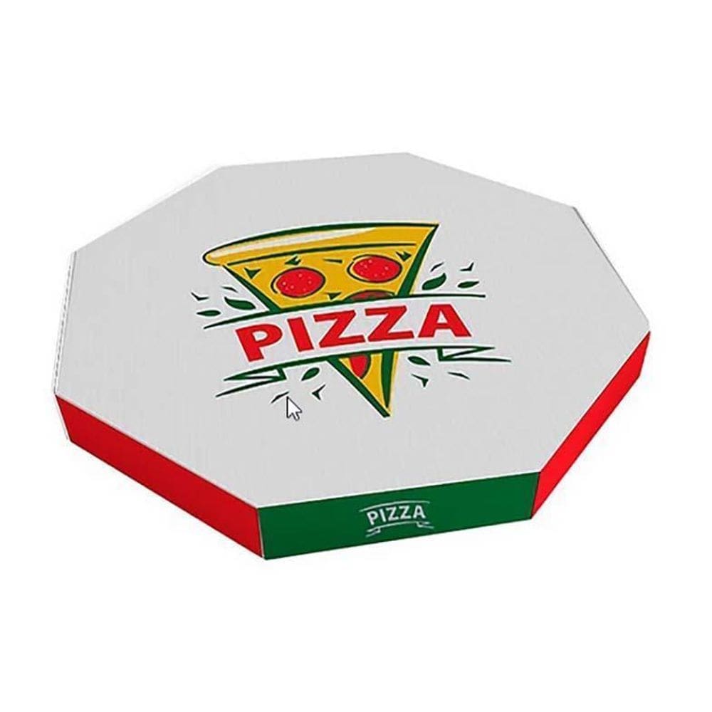 Caixa De Papelão Branca Oitavada Pizza 35Cm Caixa Com 50