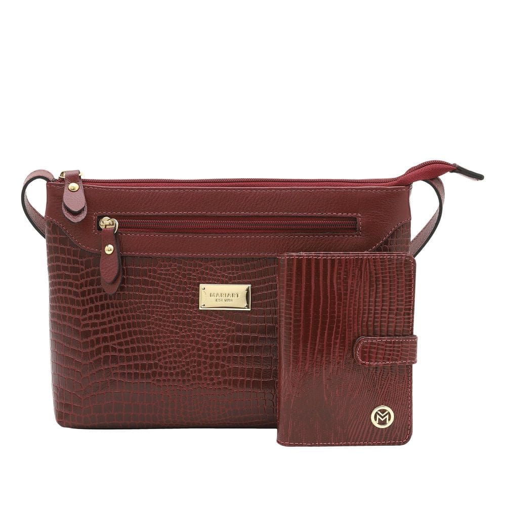 Kit Bolsa E Carteira Couro Lezard Mariart 2193+237