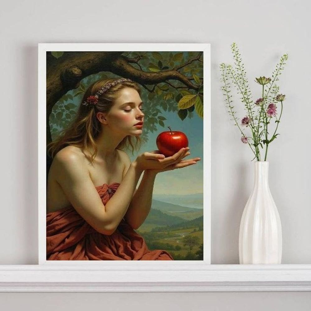 Quadro Decorativo Eva E A Maçã - Fruto Proibido 33X24Cm