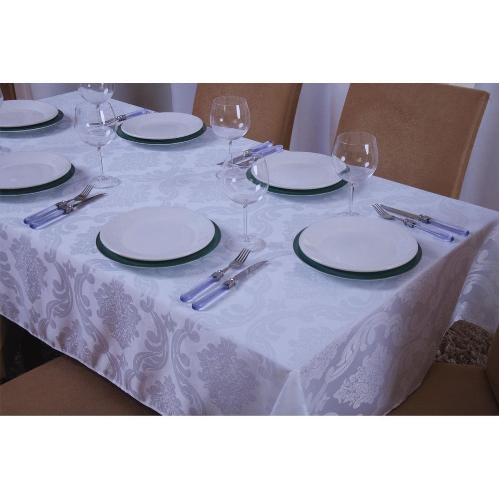 Toalha de Mesa Quadrada Jacquard - 4 lugares - Branco