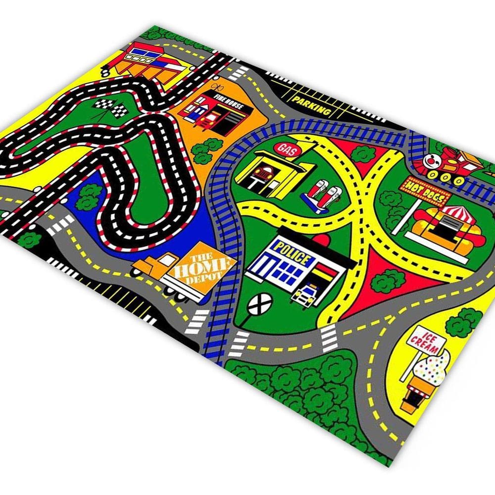Tapete Pista Para Carrinho Cidade Trilho Trem 180X120Cm