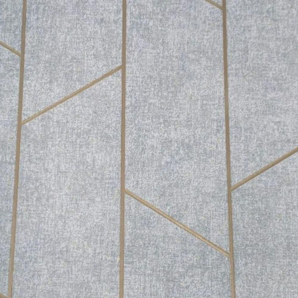 Papel De Parede Santorini Cinza Geométrico - 10m X 0.53m