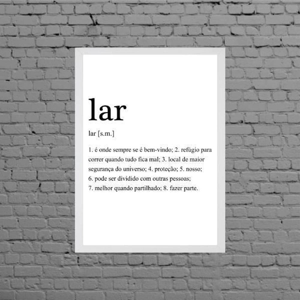 Quadro Definição Lar 24X18Cm Moldura Branca