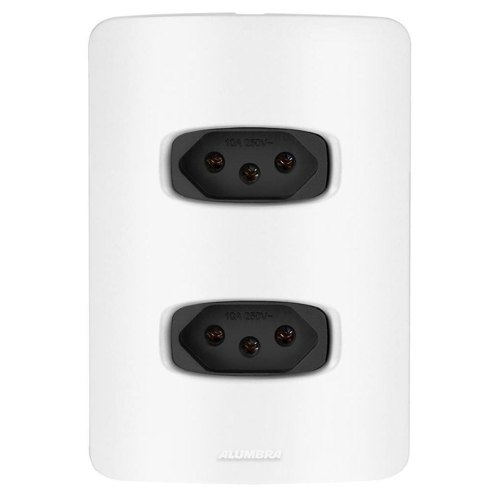 Conjunto 2 Tomadas 20A - Alumbra Gracia Branco / Preto