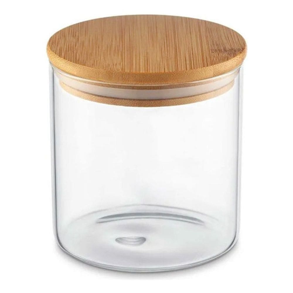 Pote Hermético Vidro com Tampa de Bambu - 750ml - Mimo Style