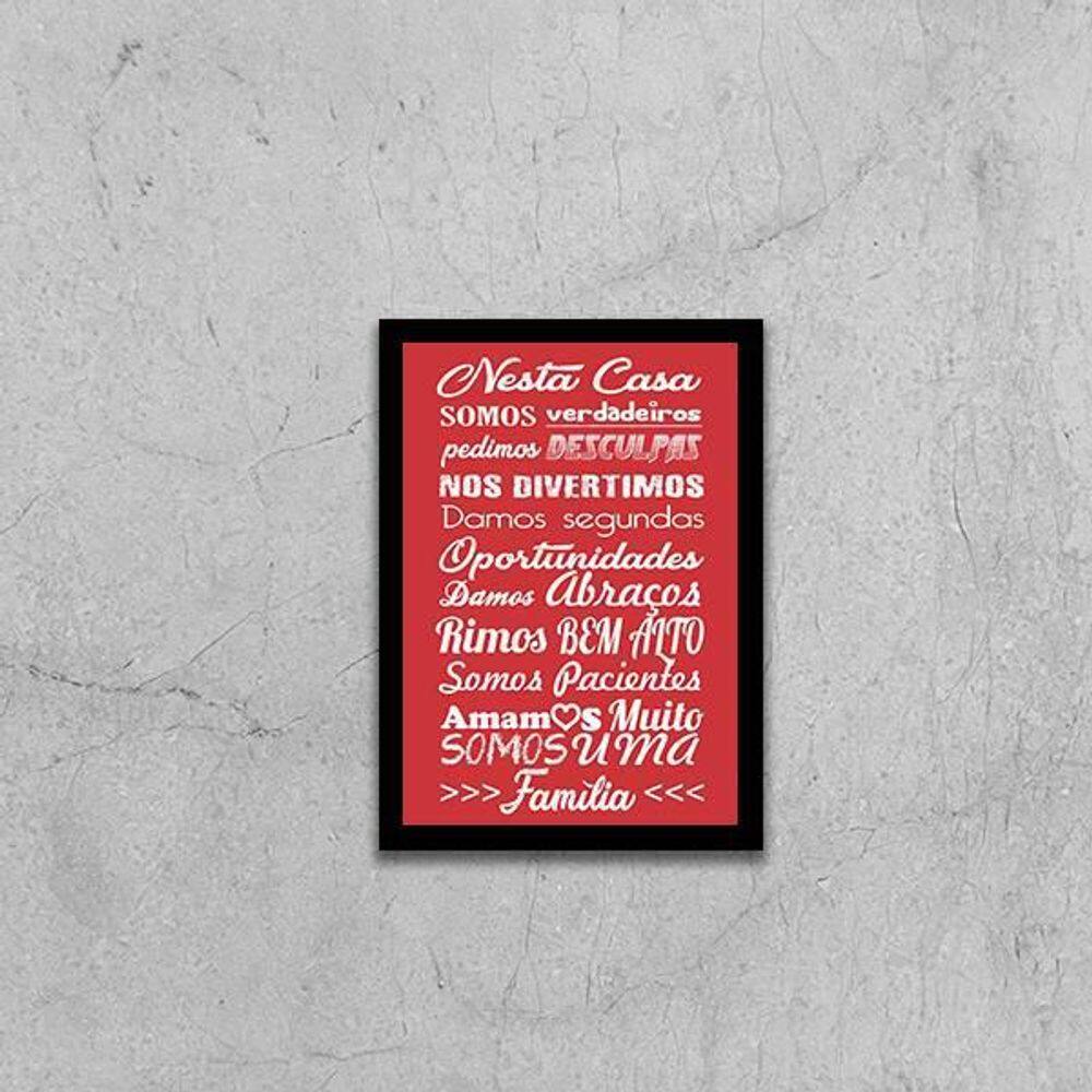 Quadro Nesta Casa Somos Verdadeiros 24X18Cm