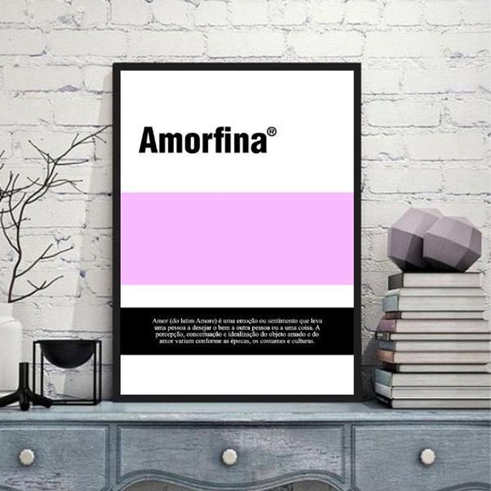 Quadro Decorativo Remédio Amorfina 45X34Cm Moldura Preta