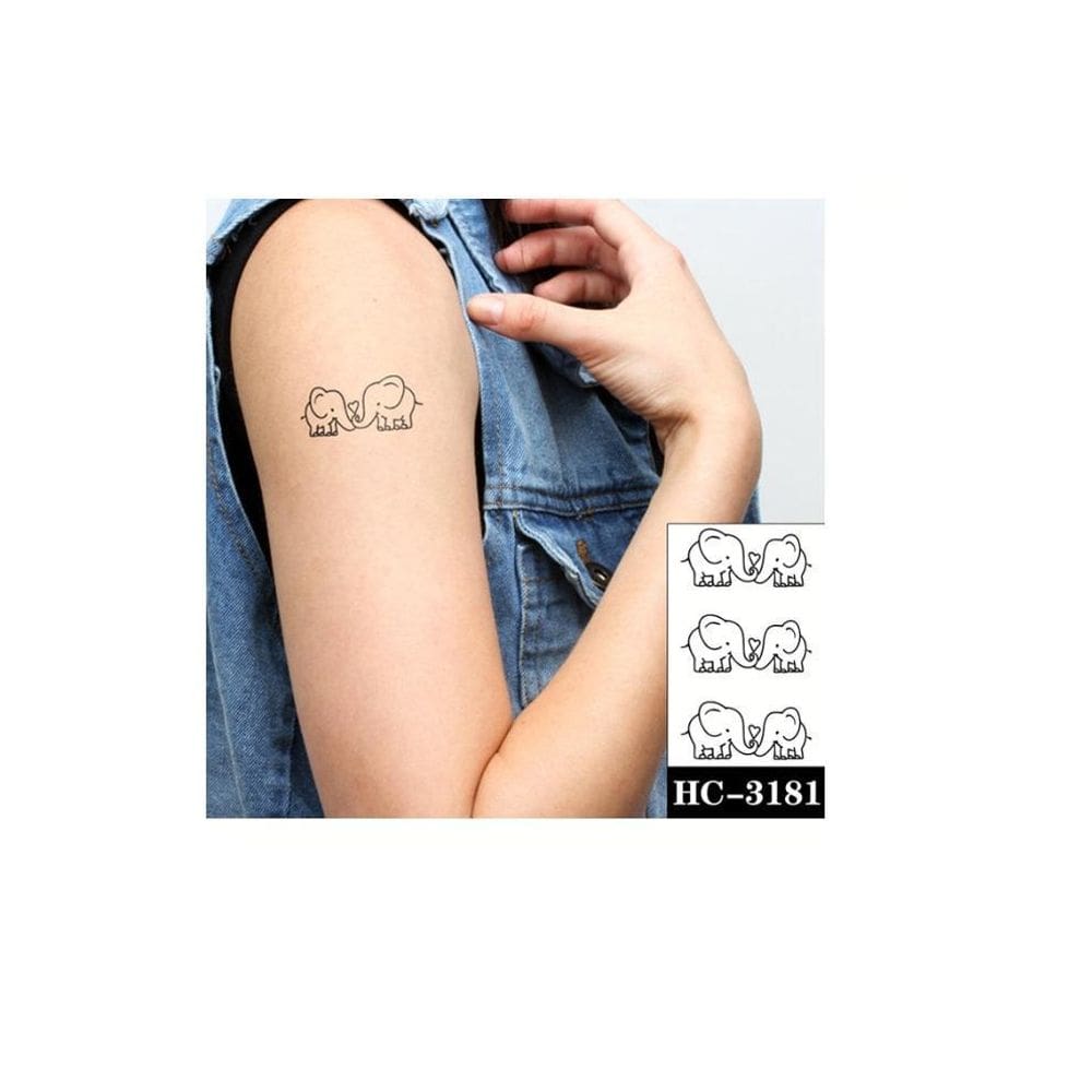 Tatuagem Temporaria Amor Elefante Carinhoso
