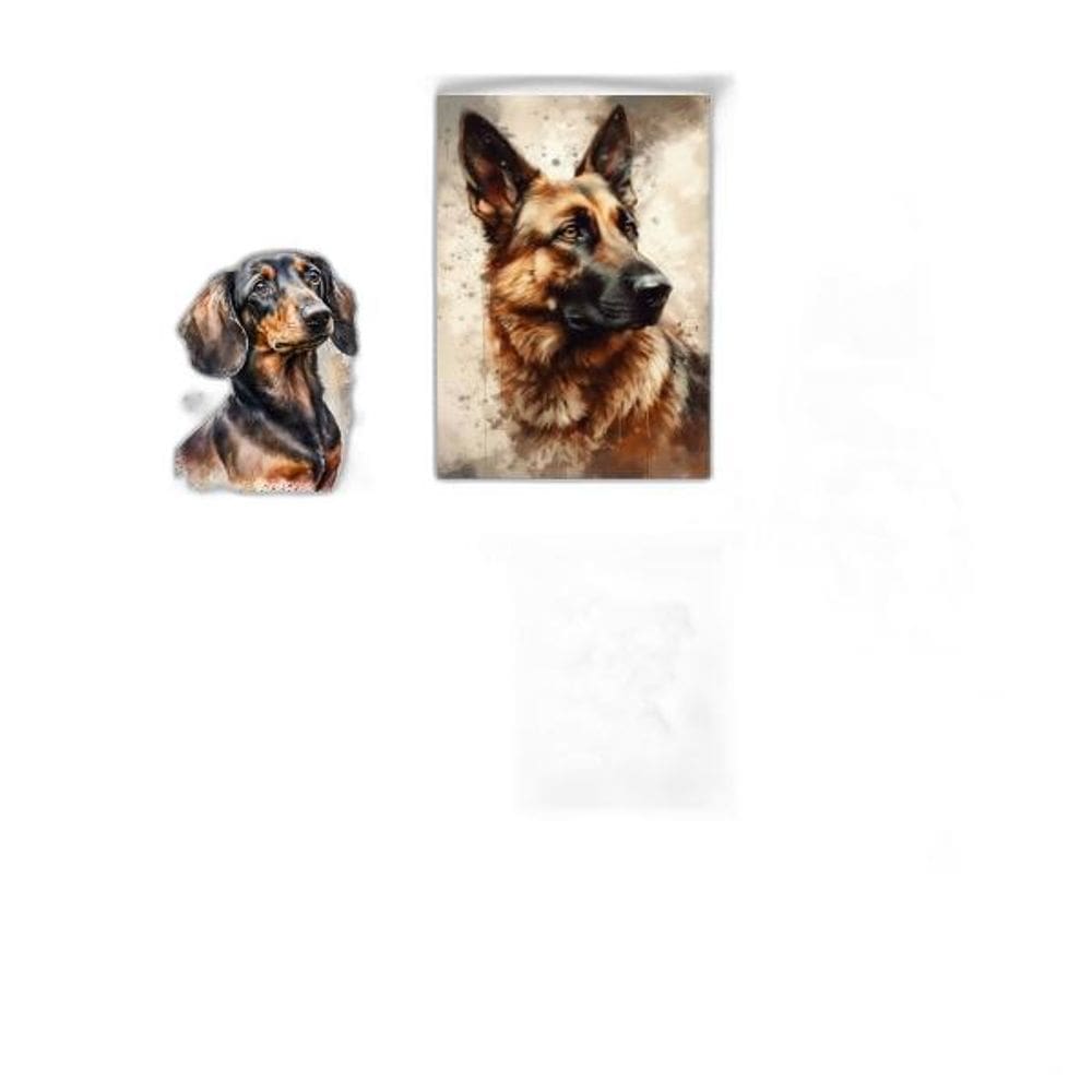 Kit Composição 6 Quadros Cachorro Raças Variadas - Com Vidro