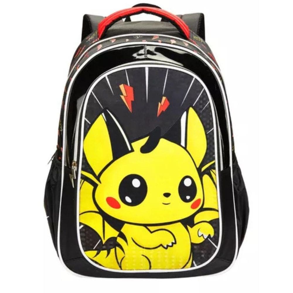 Mochila Costas Menino Infantil Pikachu Pokémon Black Denlex