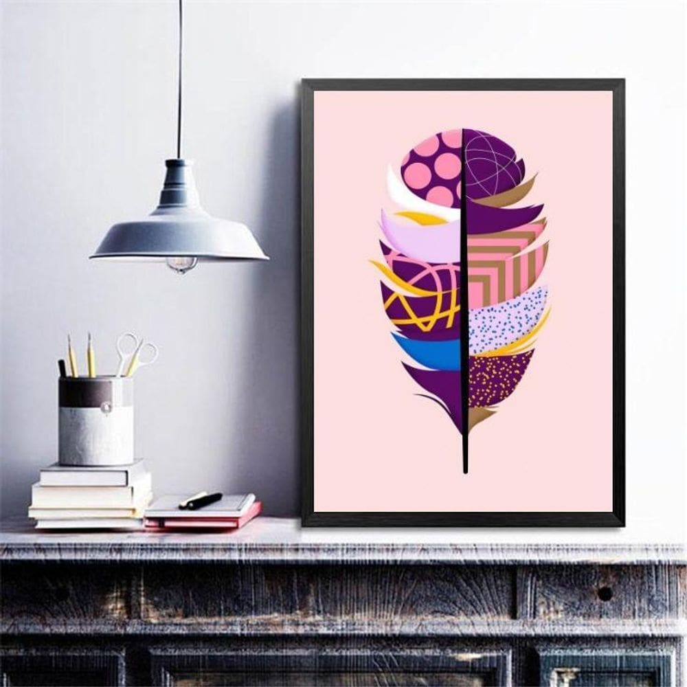 Quadro Decorativo Pena Abstrata - Estampas 24X18Cm