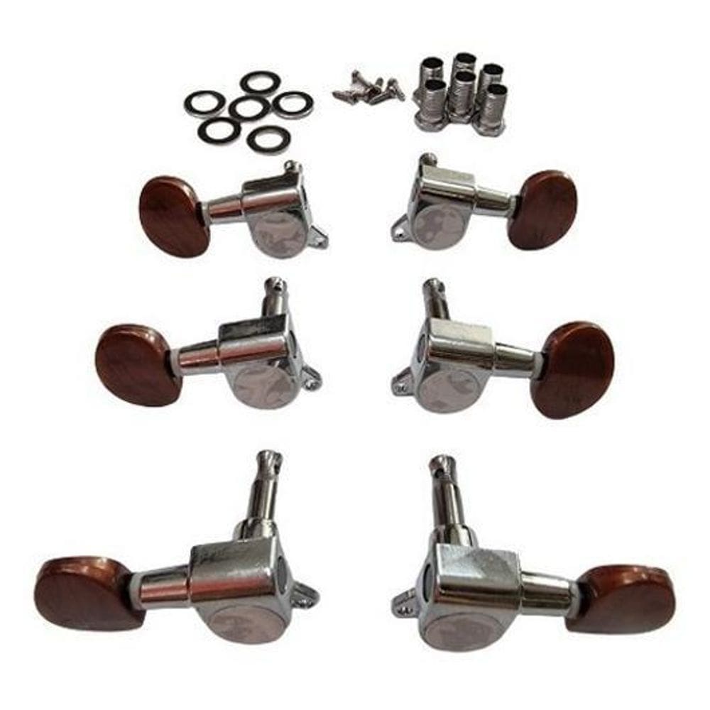 Tarraxa Violão Aço Blindada 3+3 Cromada Shell Mhv-700 X