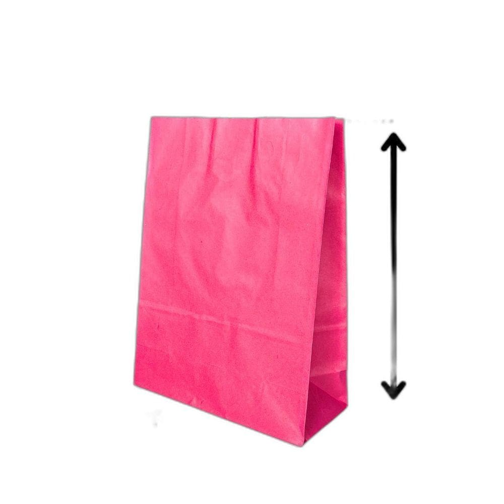 10 Sacola De Papel Kraft Presente Colorida 23,5X10X31,5Cm