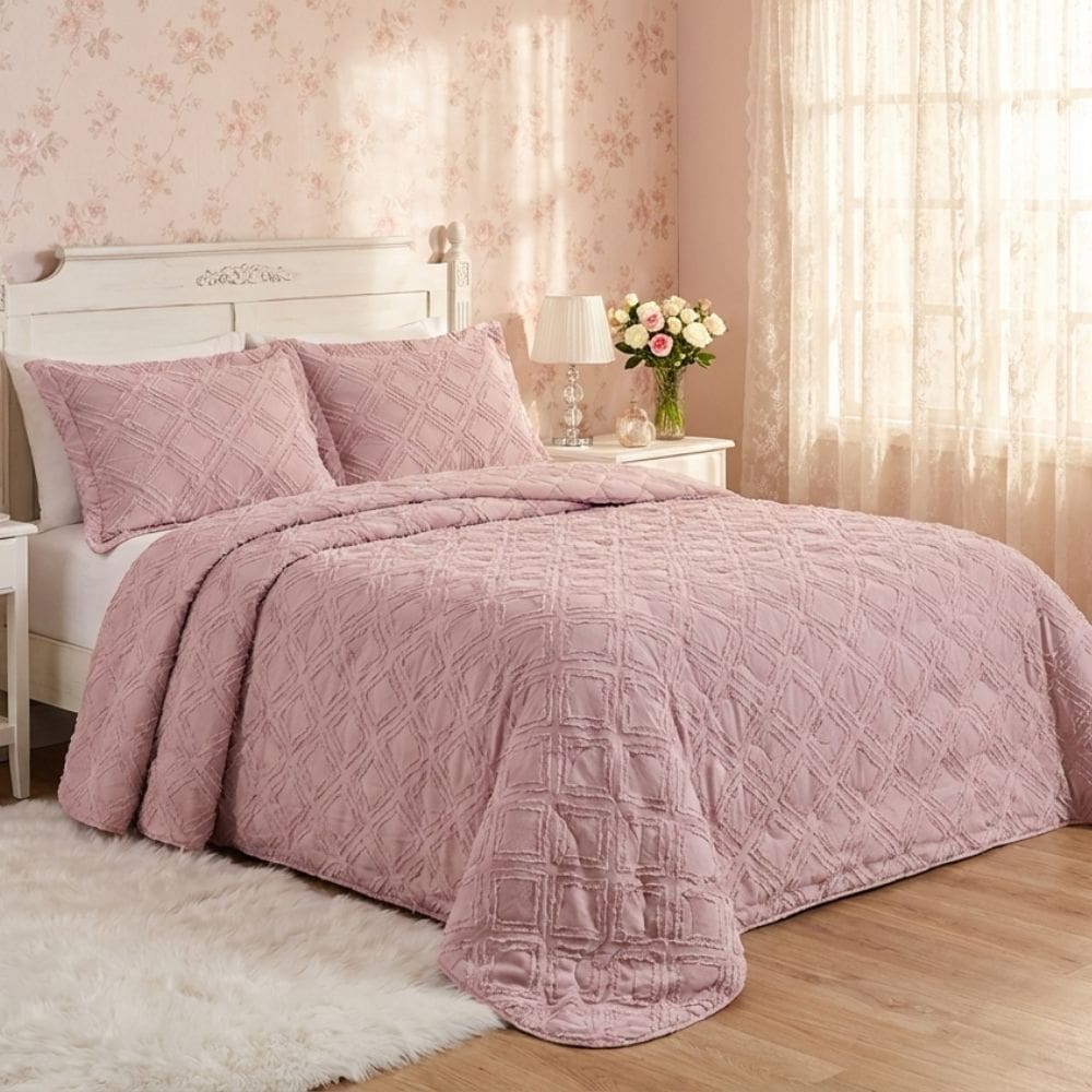 Colcha Casal 3 peças Cobre Leito Micropercal 300 Fios Aveline