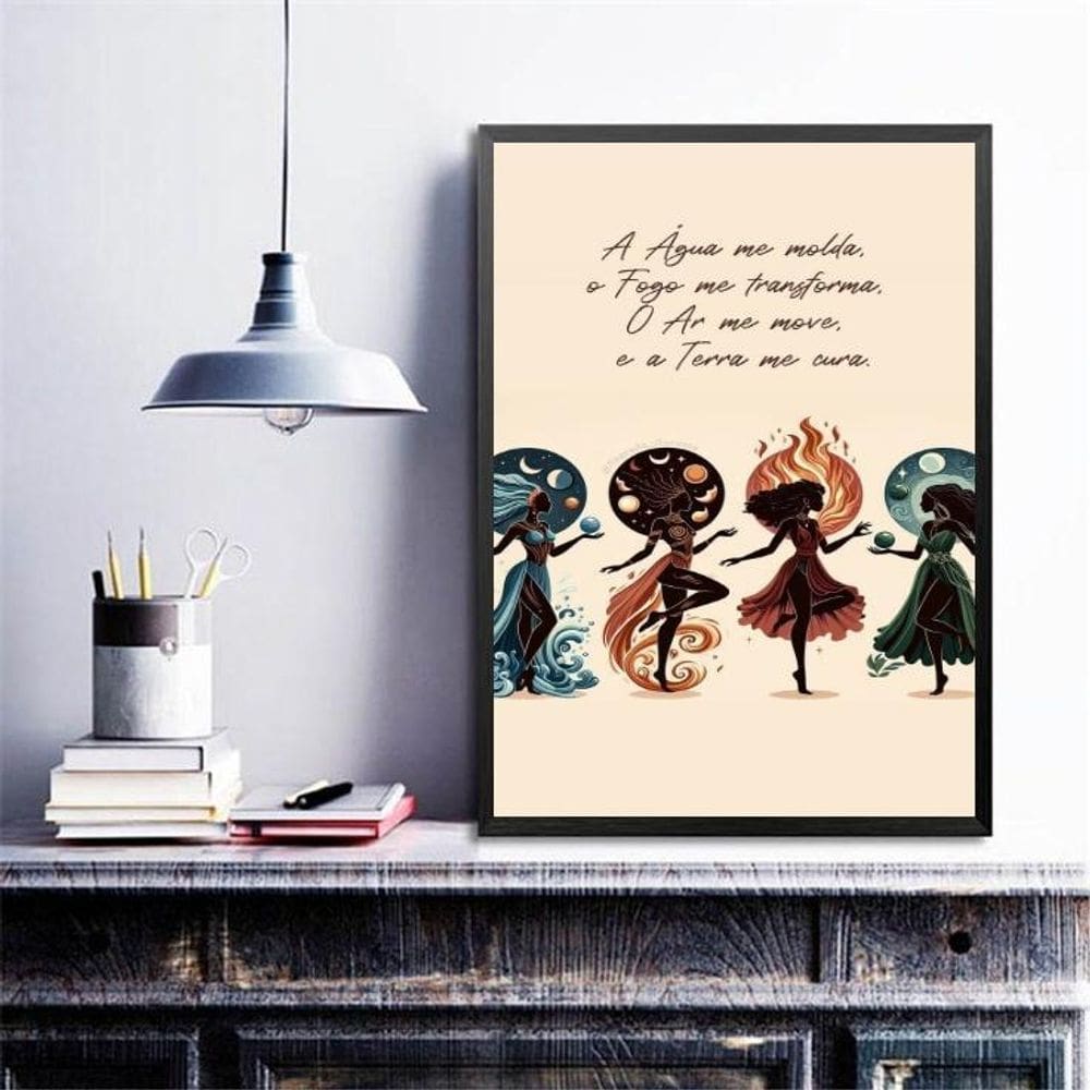 Quadro Decorativo Os Quatro Elementos 24X18Cm