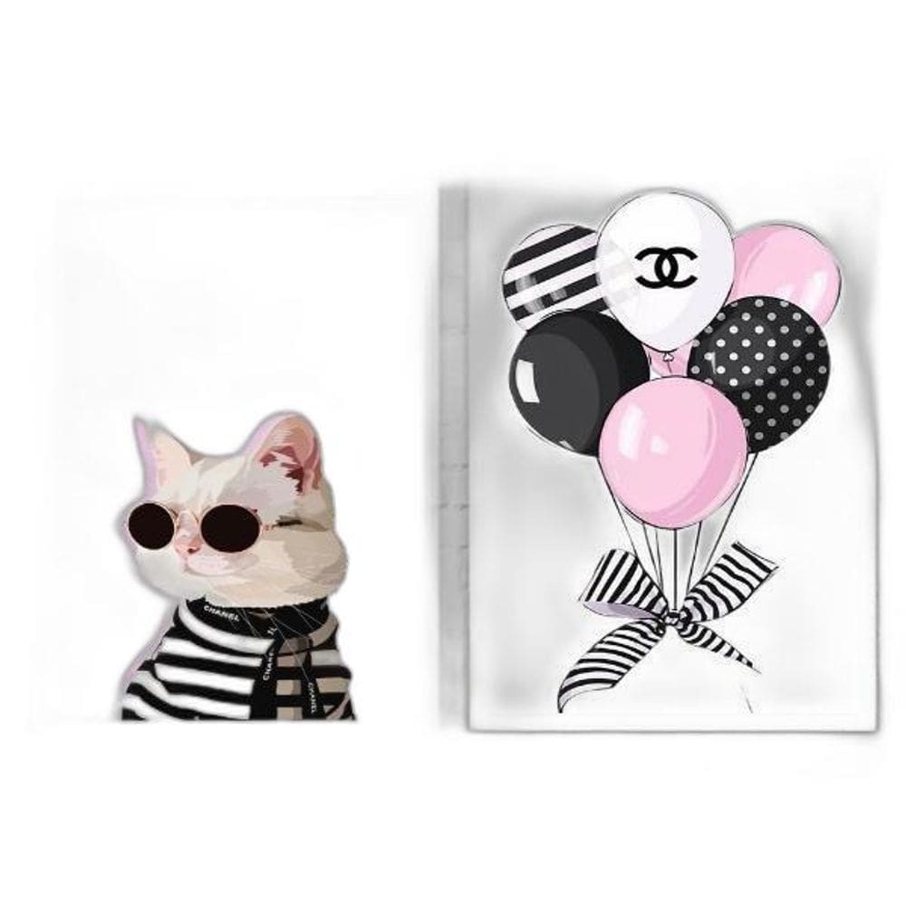 Kit 2 Quadros Fashion Marca Famosa 24X18Cm - Com Vidro