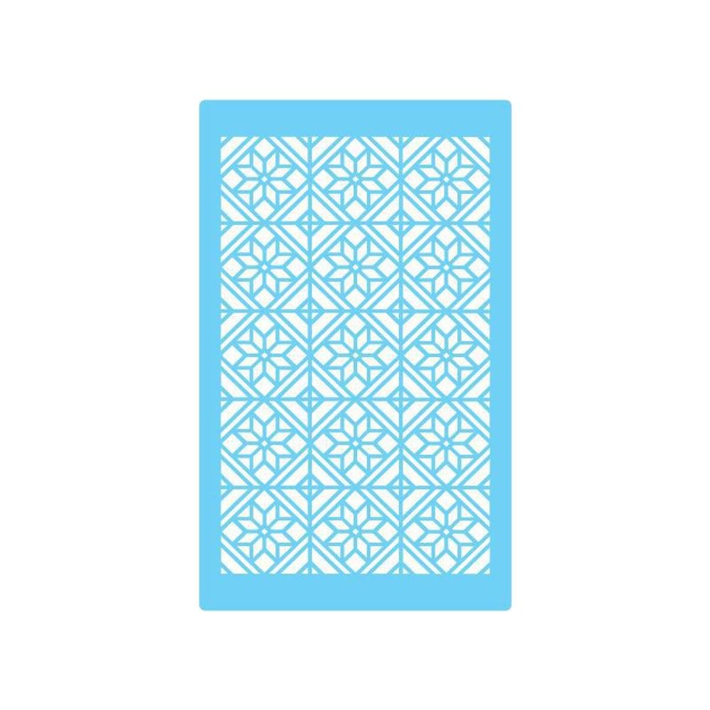 Stencil De Parede Tamako Textura Geométrica 55X90Cm Ref 573